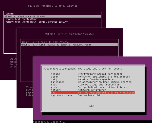 Ubuntu: Recovery Mode und root-Konsole