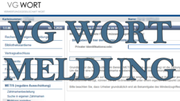 VG Wort Meldung