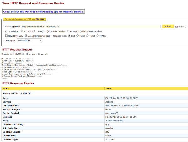 Web-sniffer.net